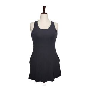 Tek Gear Active Tank Dress Womens PXL Black Sheer Vent Pockets Sporty Casual